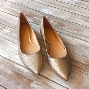 Vince Camuto Imagine Gold Glittered Flats